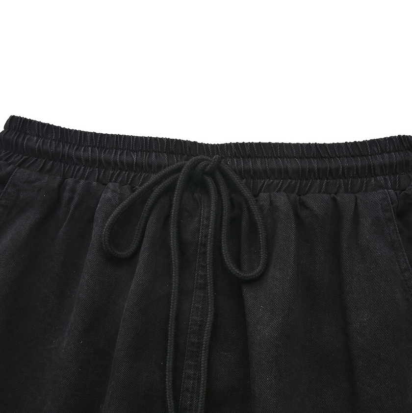 Fade Denim Drawstring Skirt
