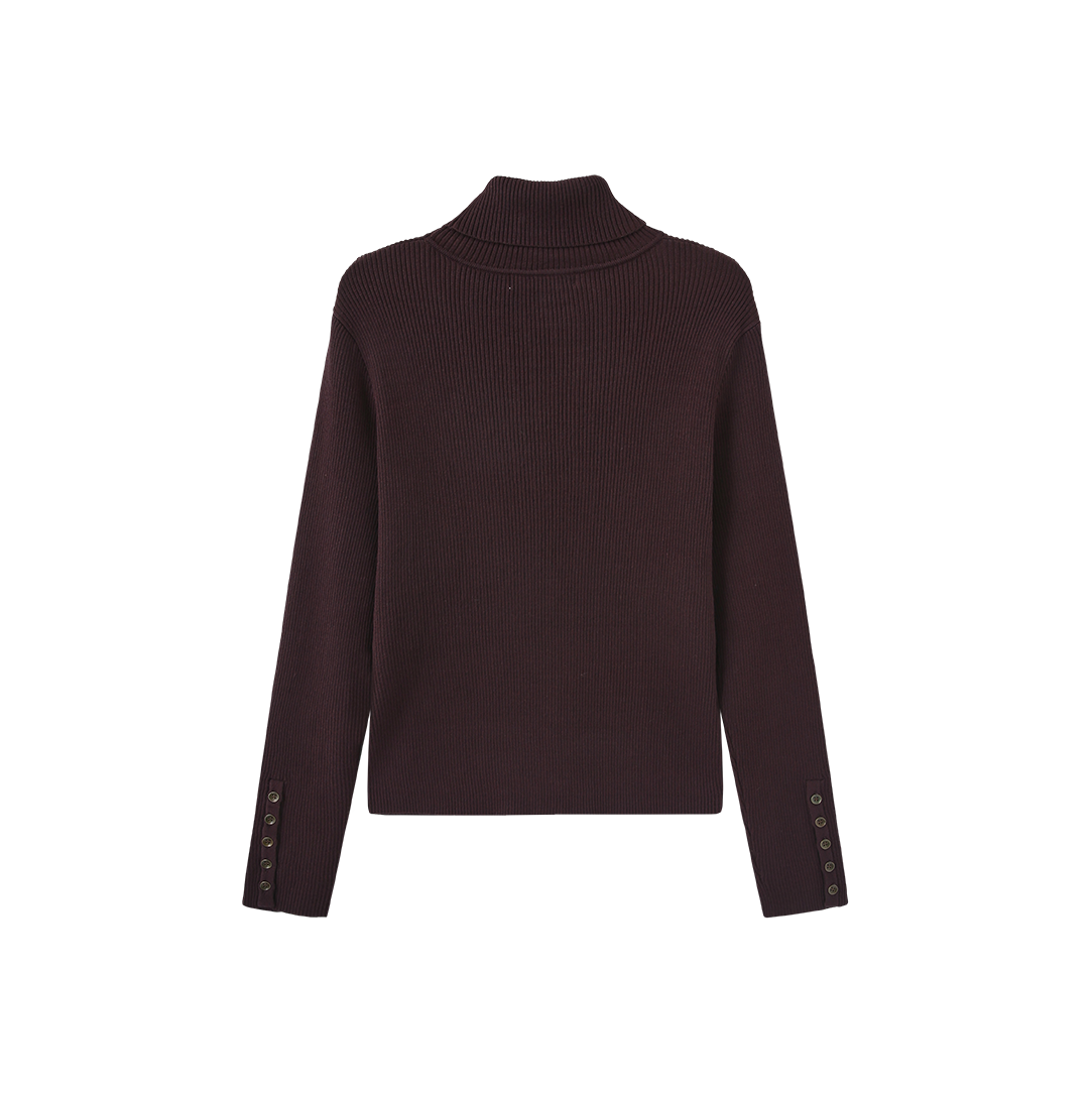 Ribbed Pocket Turtleneck