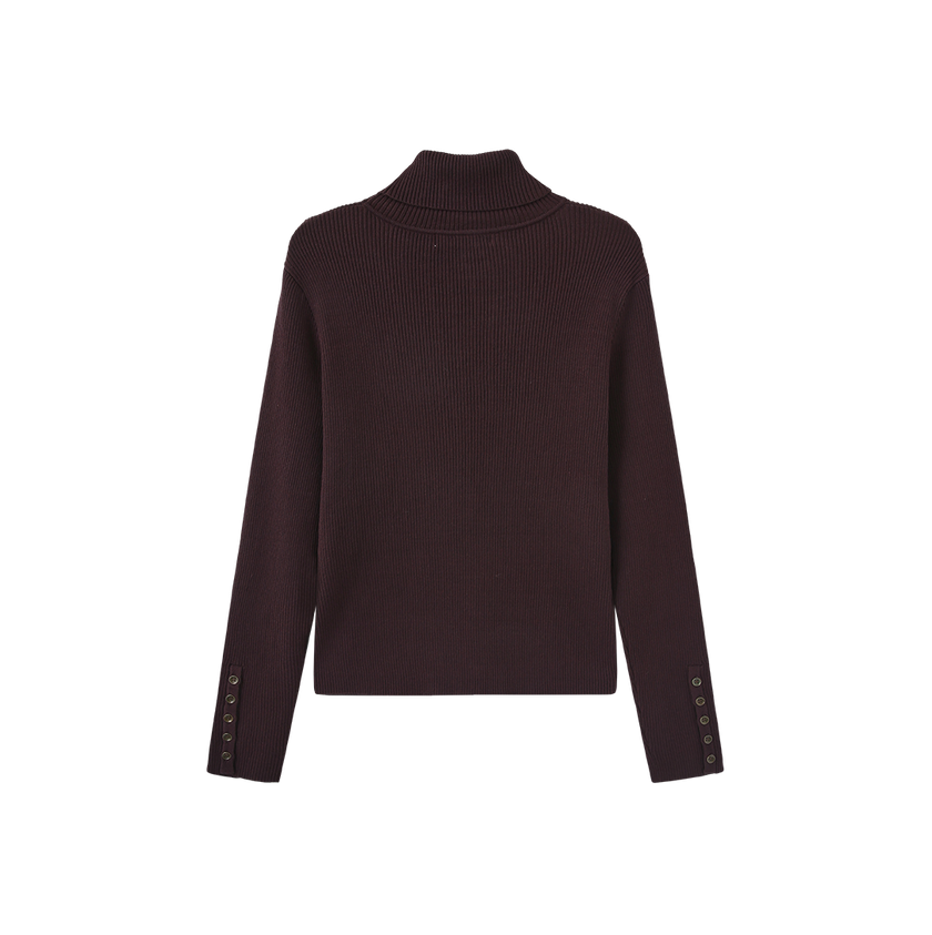 Ribbed Pocket Turtleneck