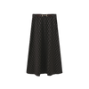 Belted Plaid Wool Skirt