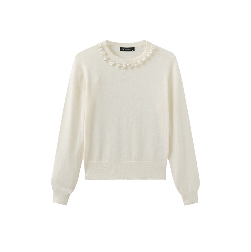 Pearl Knit Crew Neck Sweater