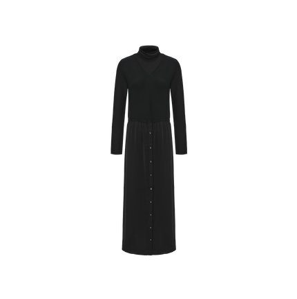Knit Overlay Button Down Dress
