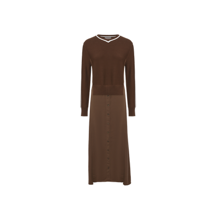 Tone On Tone Silk Knit Dress