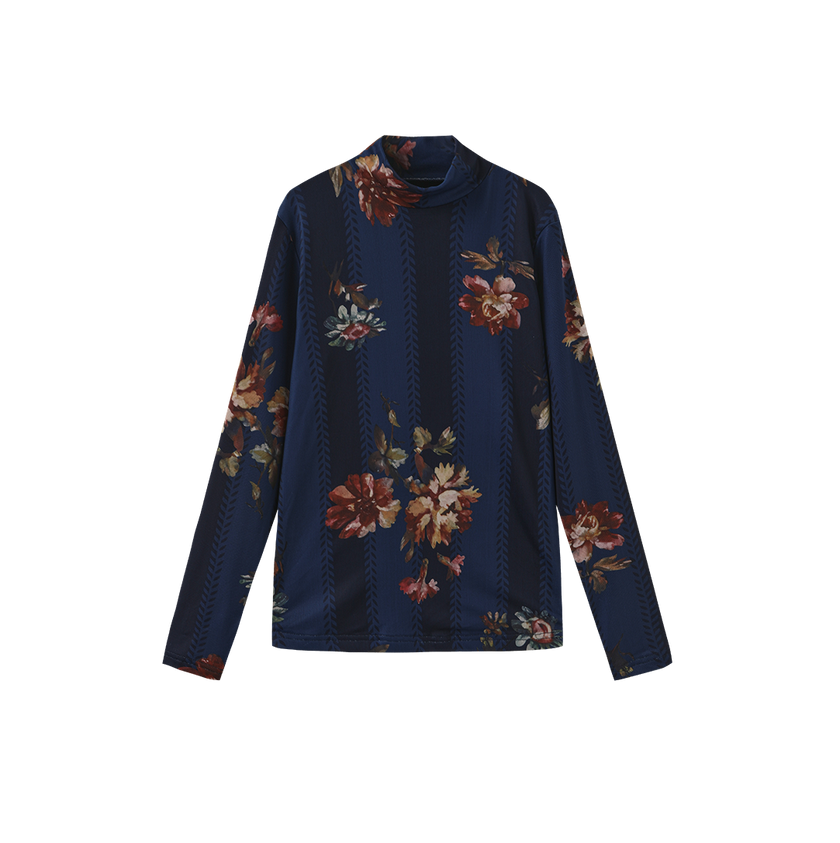 Printed Jumper And Mock Neck