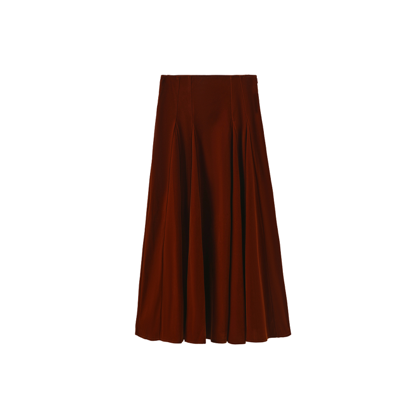 Velvet Open Paneled Skirt