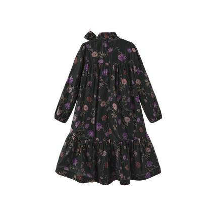 Neck Bow Bottom Tier Dress