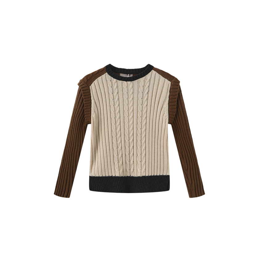 Poppy Cable Knit Trim Sweater