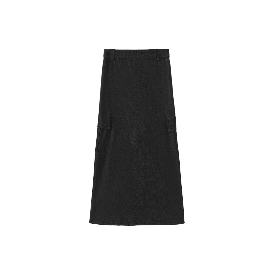 Denim Cargo Center Pleat Skirt
