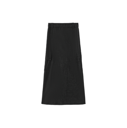 Denim Cargo Center Pleat Skirt