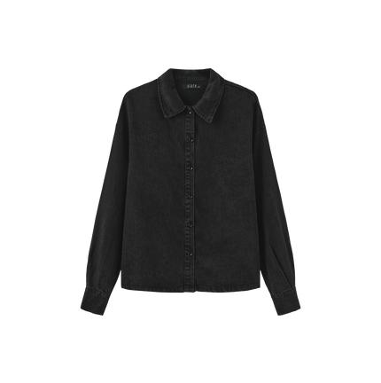 Fade Button Down Denim Blouse