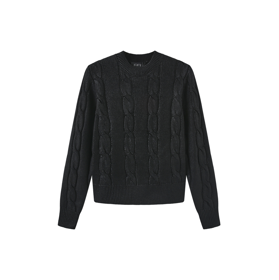 Metallic Cable Knit Sweater
