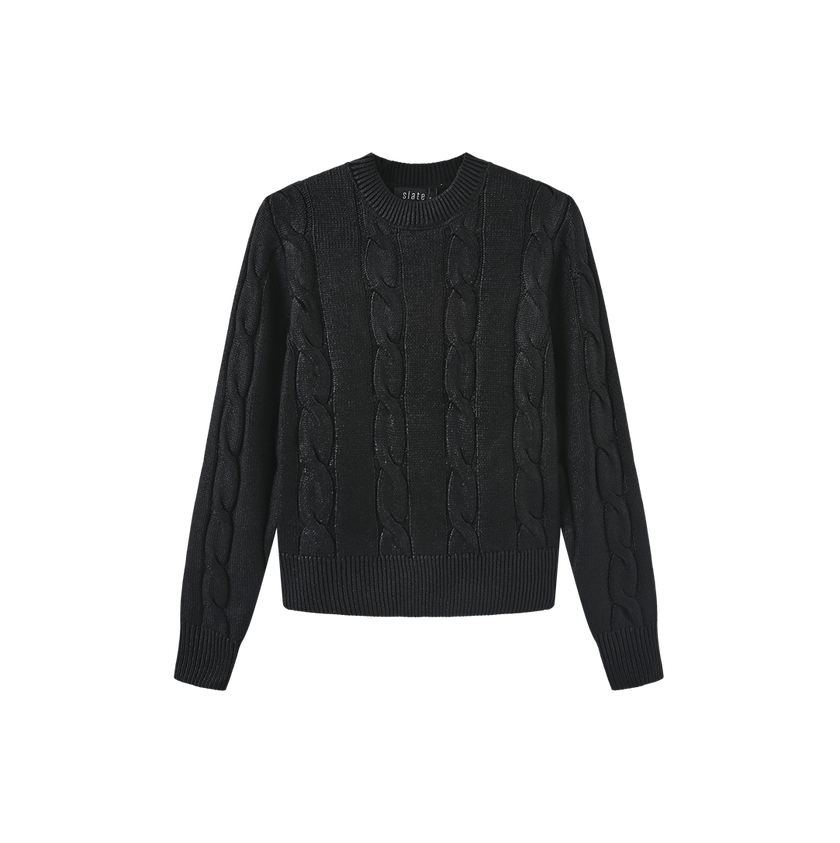 Metallic Cable Knit Sweater