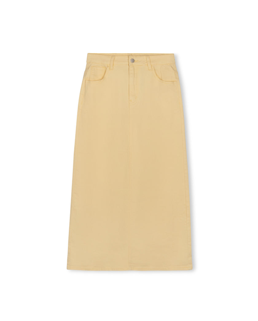 Denim Maxi Straight Skirt