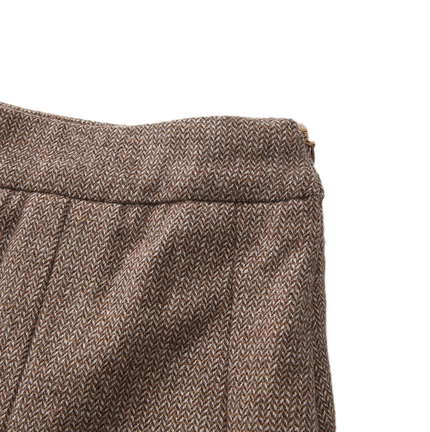 Depot Herringbone Pleated Skirt