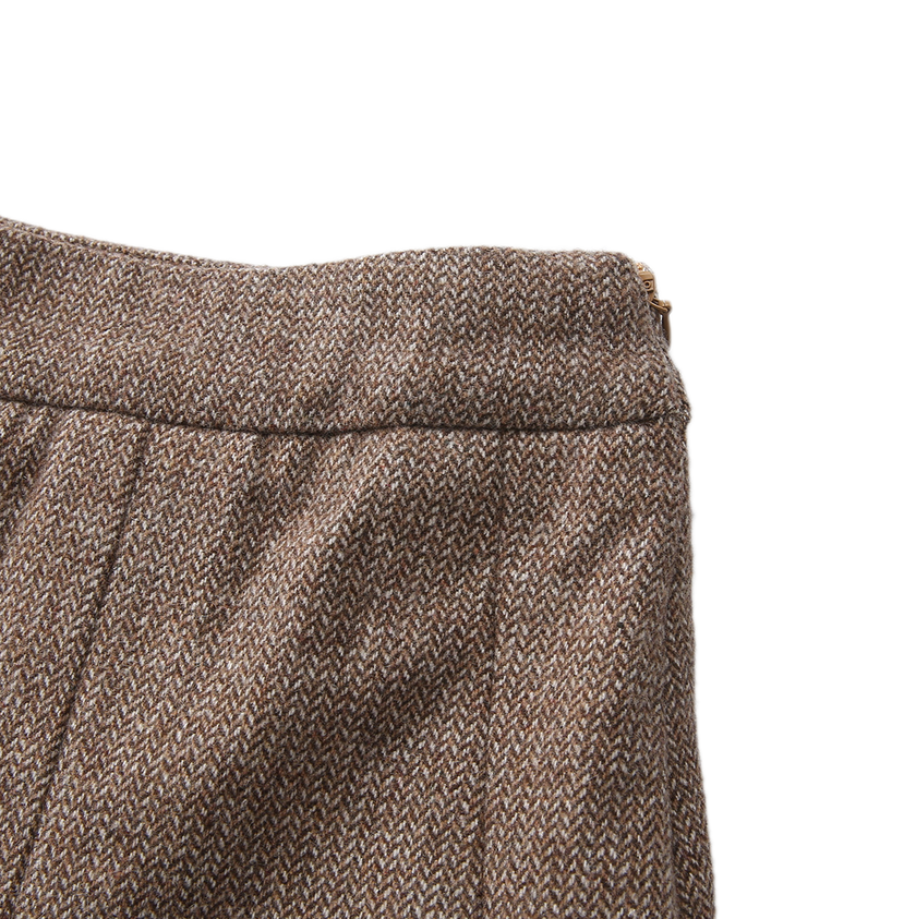 Depot Herringbone Pleated Skirt