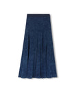 Elastic Waist Panel Midi Skirt