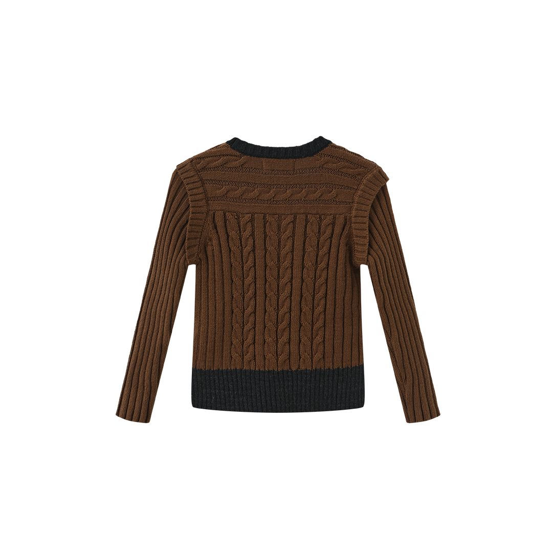 Poppy Cable Knit Trim Sweater Set