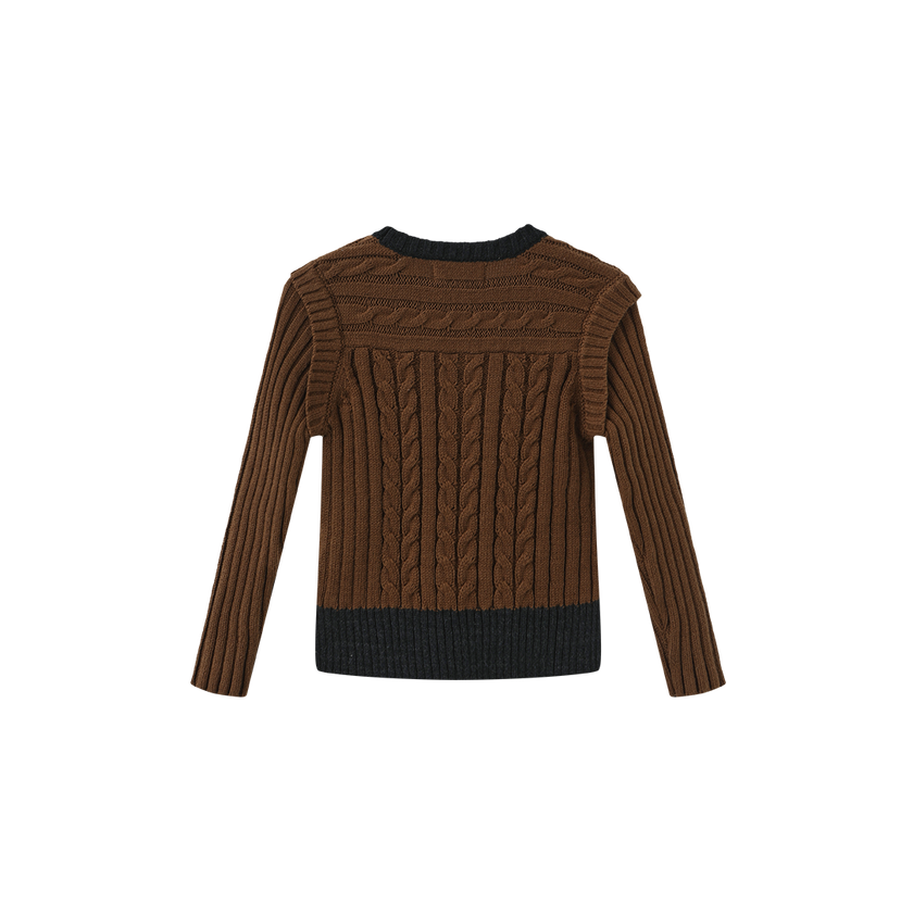 Poppy Cable Knit Trim Sweater Set