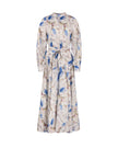 Linen Colorful Floral Belt Dress