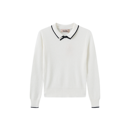 Piko Ribbed Knit Trim Sweater