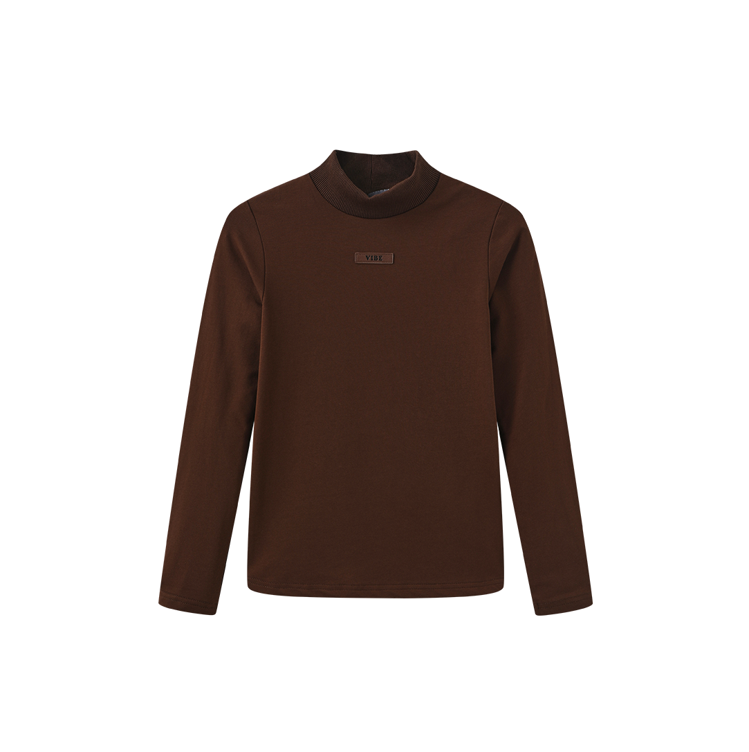Big Word Fitted Mock Neck Sweater