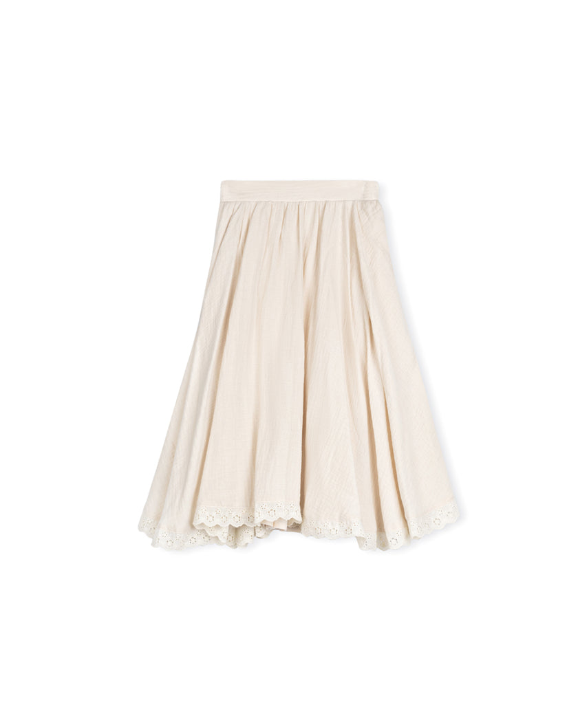 Plaid Lace Trim Skirt