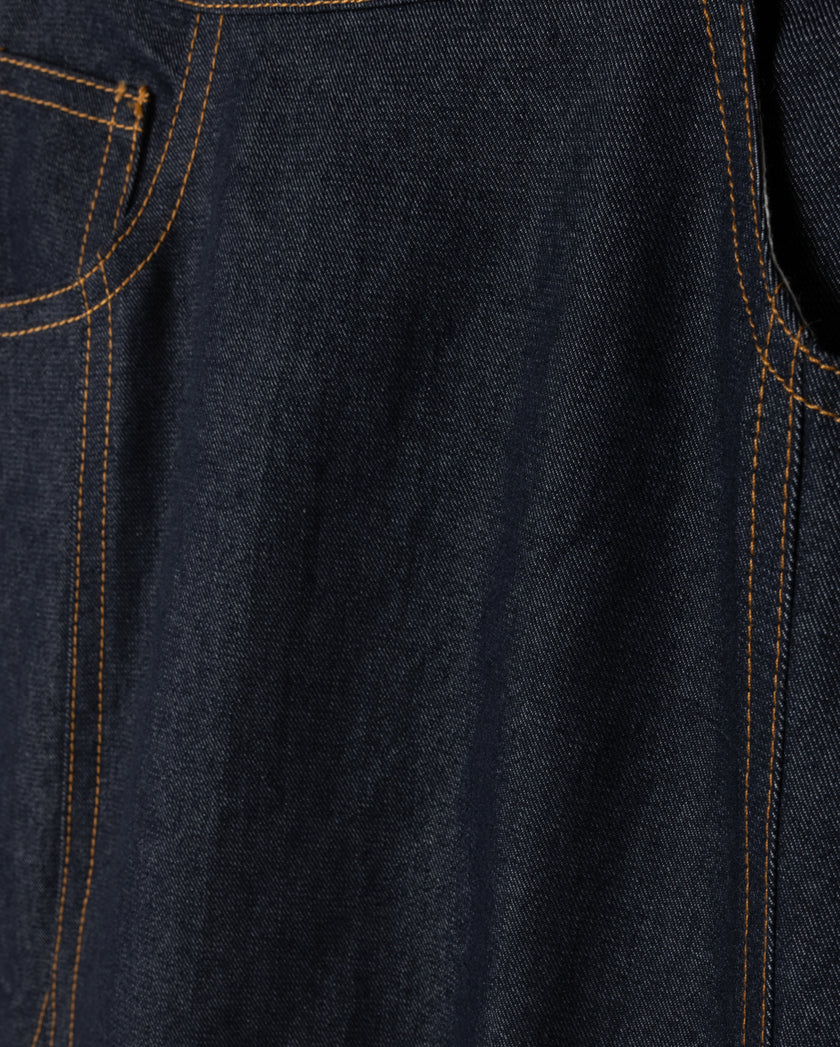 Open Panel Denim Maxi Skirt