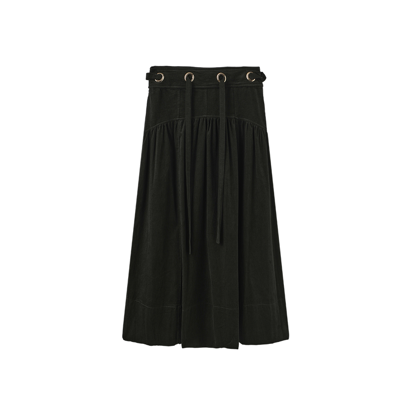 Corduroy Rounded Yolk Skirt