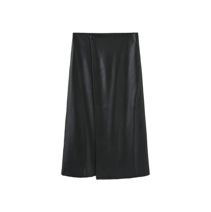 Grant Leather Wrap Skirt