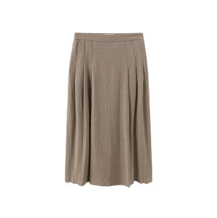Wool Side Pleated Skirt
