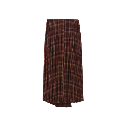 Buckle Plaid Wrap Skirt