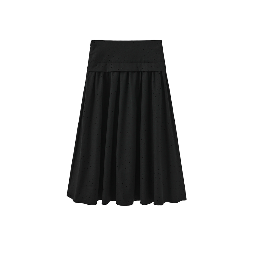 Velvet Polka Dotted Skirt