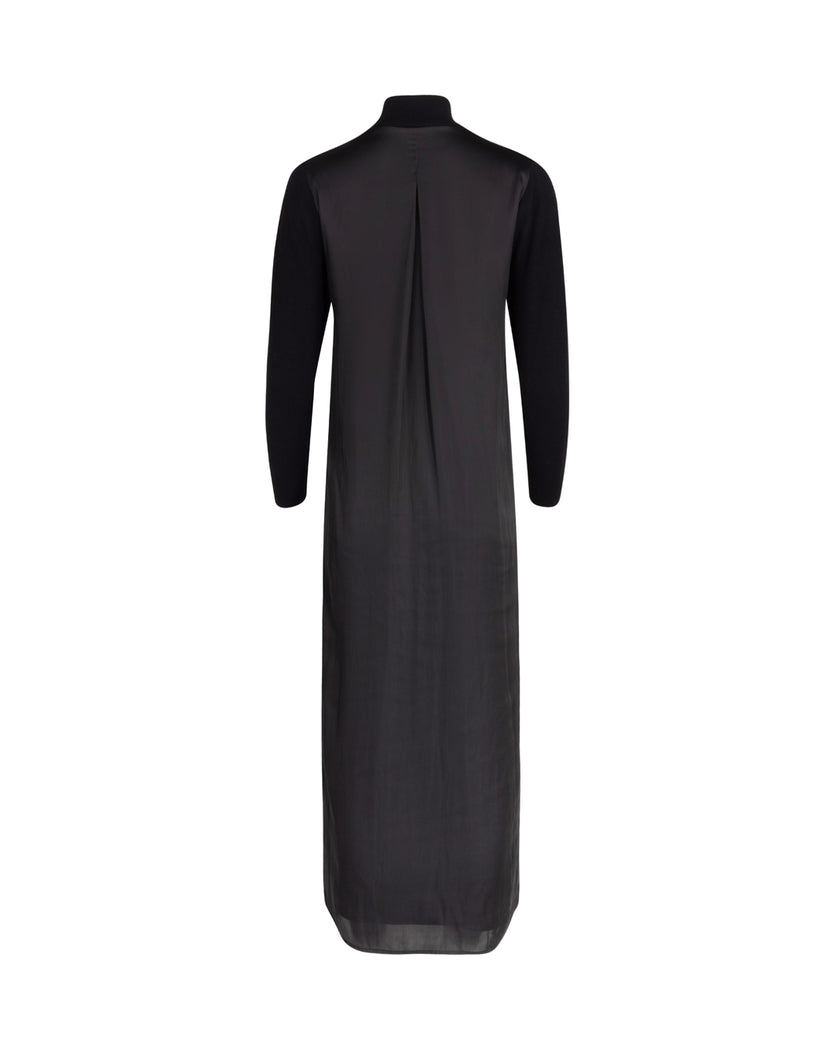 Knit And Silk Back Dress