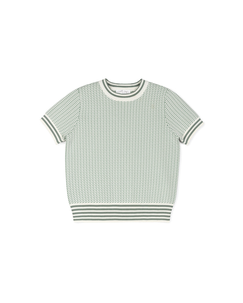 Knit Striped Trimming Sweater