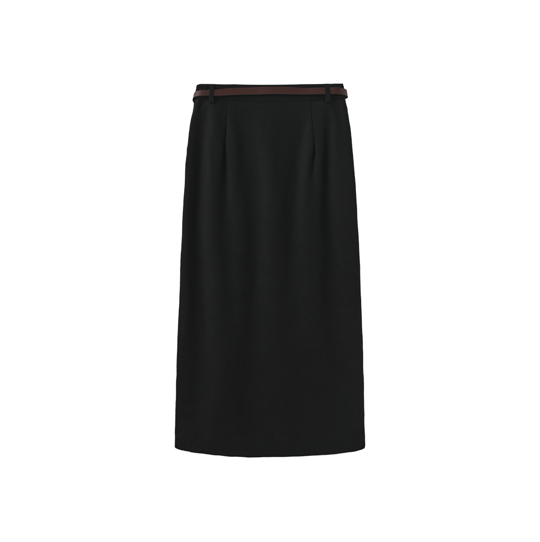 Maxi Belted Suit Skirt