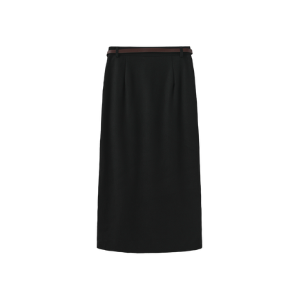 Maxi Belted Suit Skirt