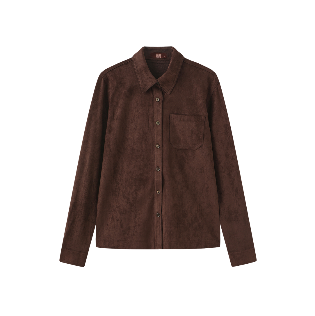 Vivian Suede Pocket Blouse