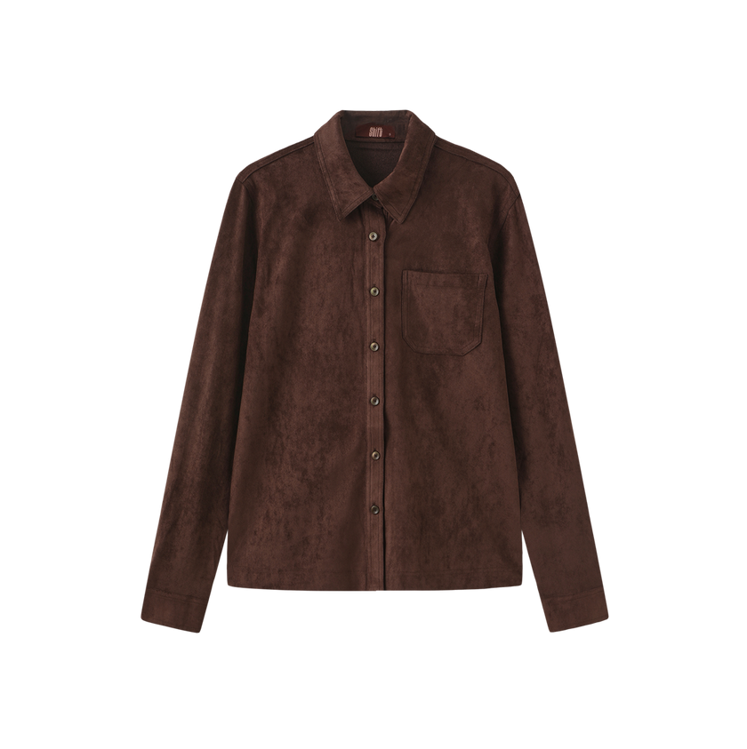 Vivian Suede Pocket Blouse