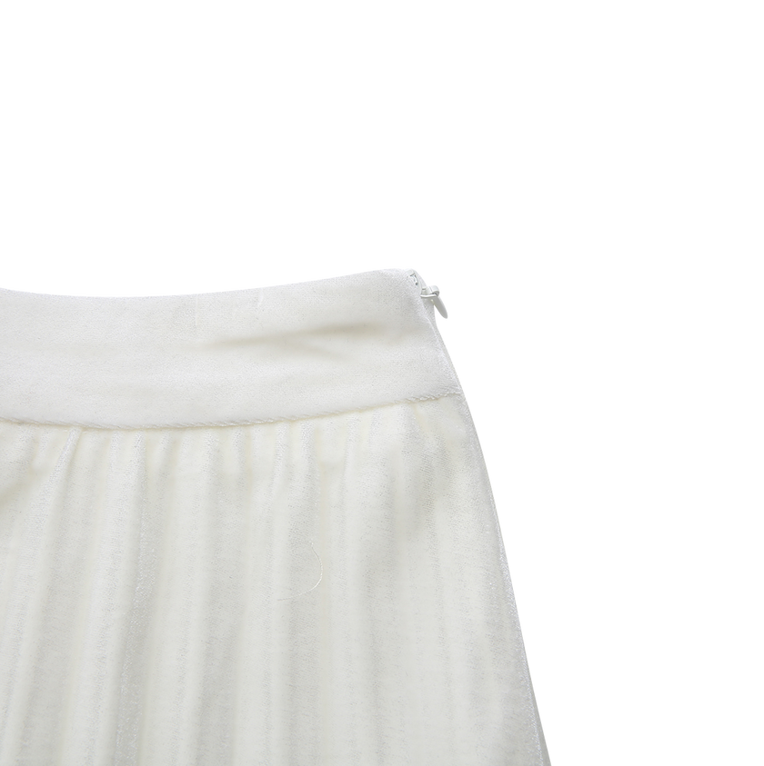 Velvet Pleated Skirt