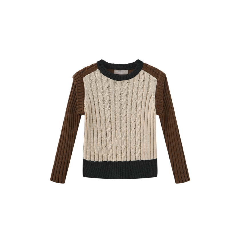Poppy Cable Knit Trim Sweater Set