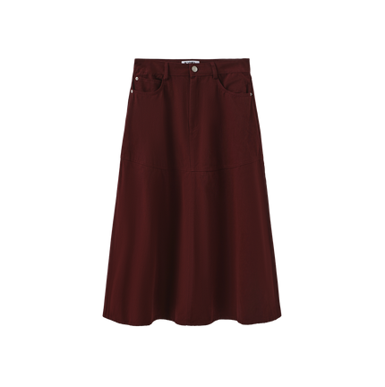 Denim Seam Detailed Pocket Skirt