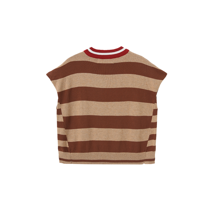 Wide Striped Knit Vest