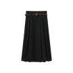 Wool Pleated Belted Skirt
