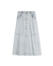 Large Pocket Detail Denim Maxi Skirt
