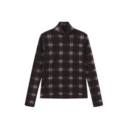 Mesh Plaid Turtleneck