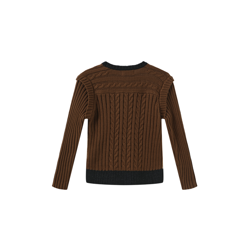 Poppy Cable Knit Trim Sweater