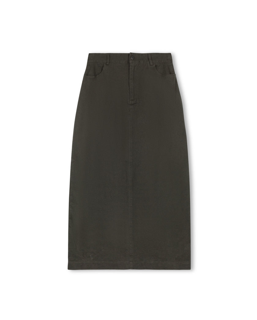 Denim Straight Maxi Skirt