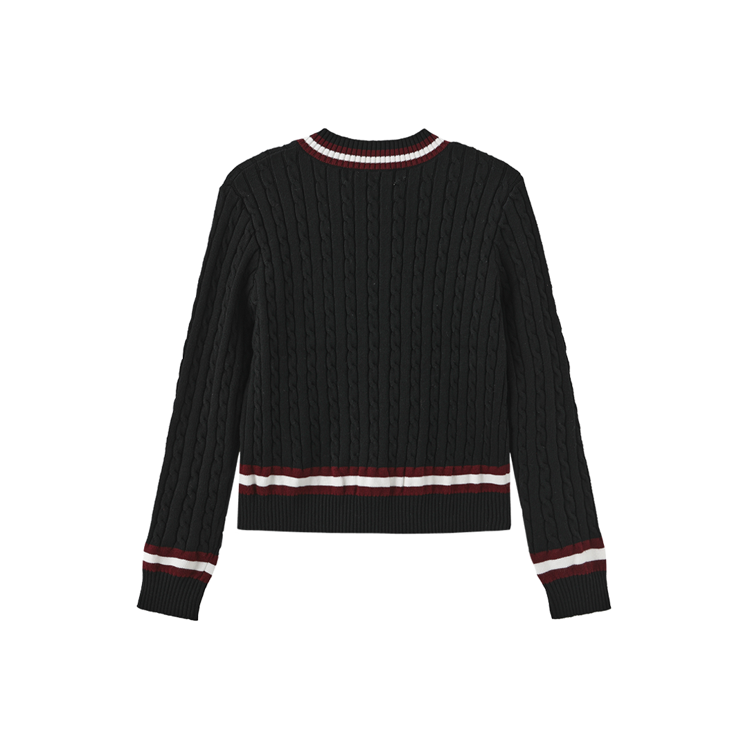 Cable Knit Trimming Sweater