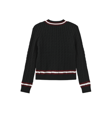 Cable Knit Trimming Sweater
