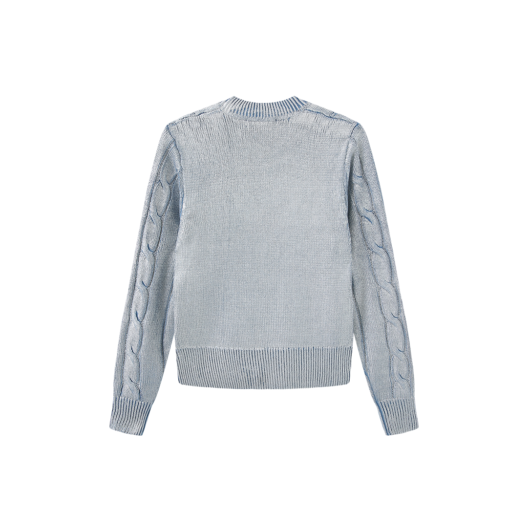 Metallic Cable Knit Sweater